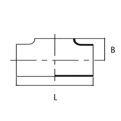Tee, ISO tube, short, weld on