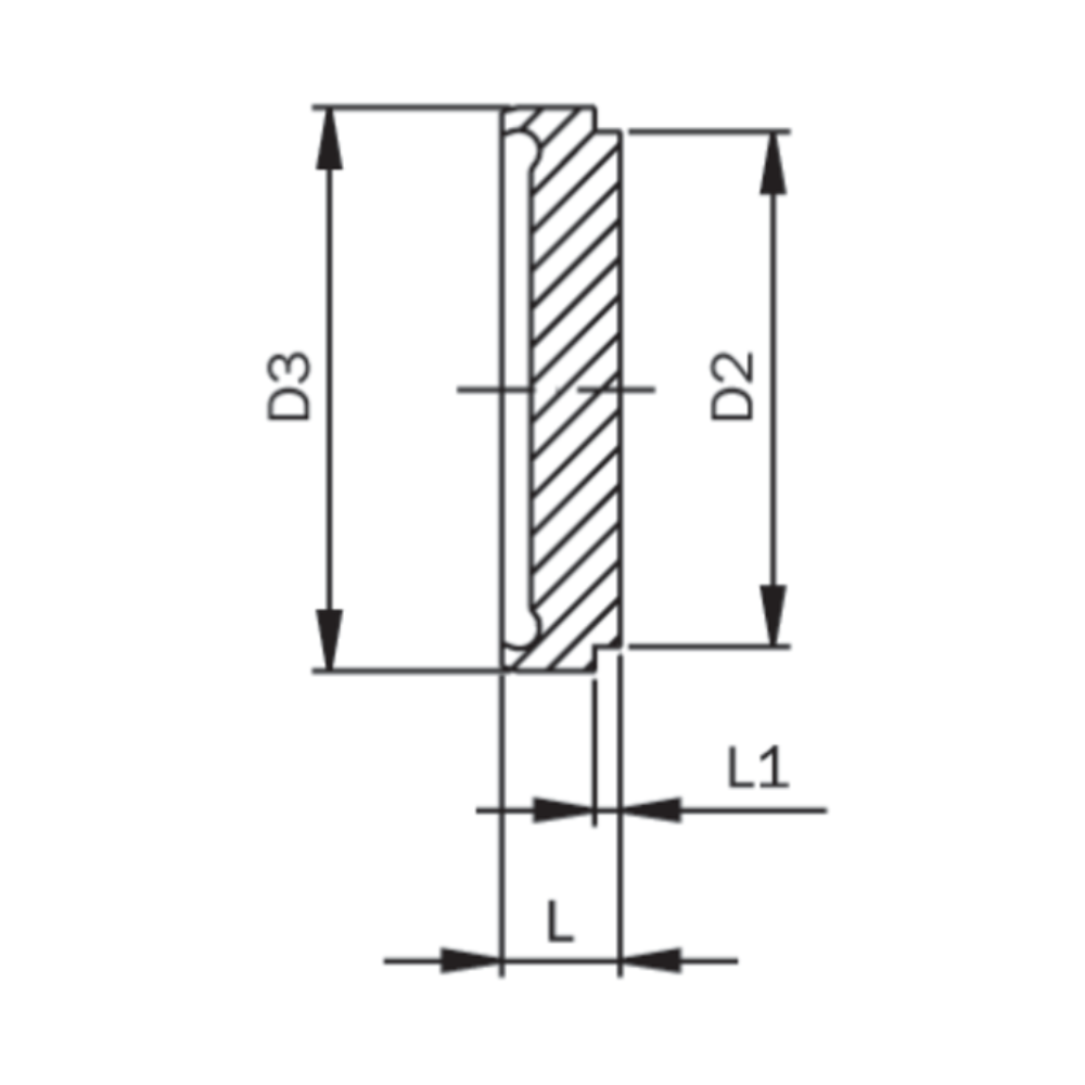 Blind liner, aseptic DIN 11864-1, series A, DIN
