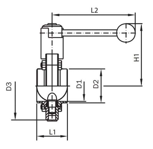 AWH butterfly valve, DIN
