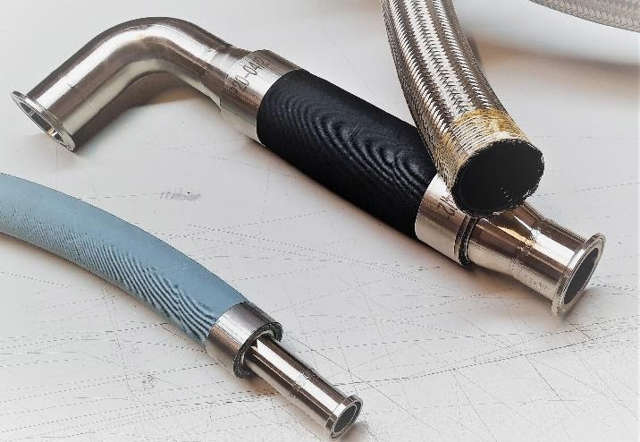 Teflon and bellows hoses with steel braid