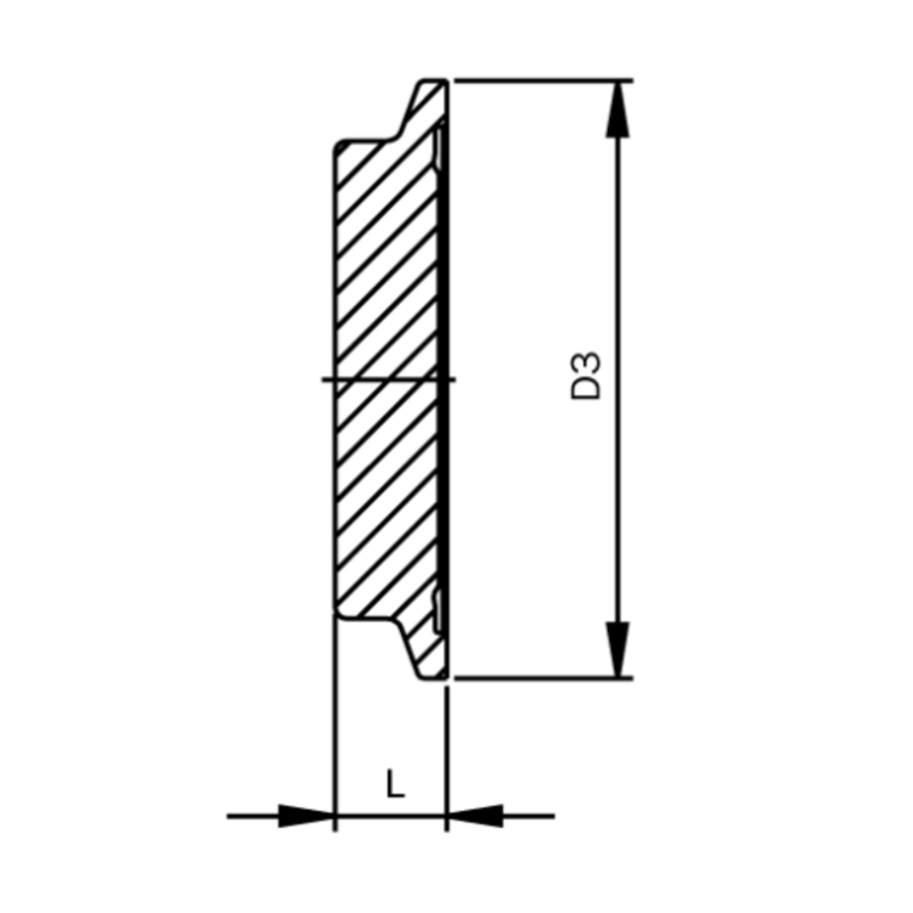 Blind clamp liner, aseptic, DIN 11864-3, series A