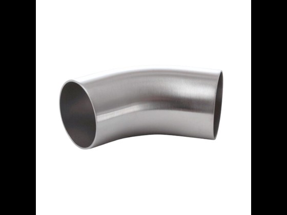 45° DIN elbow in stainless steel for hygienic & durable pipe installations in the food industry. Robust & easy to install. Comes with smooth ends. Order here!