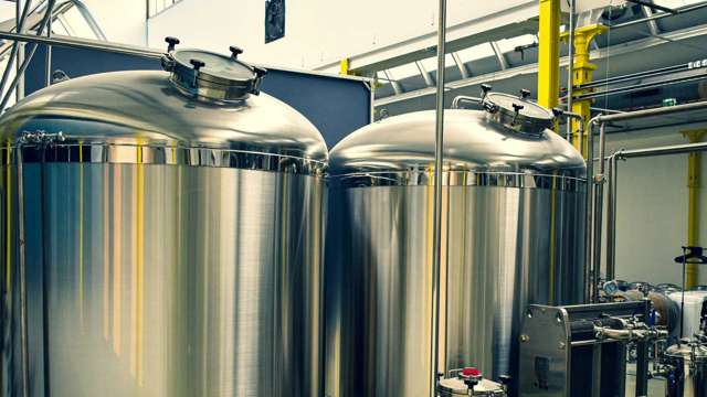 Tanks in brewery