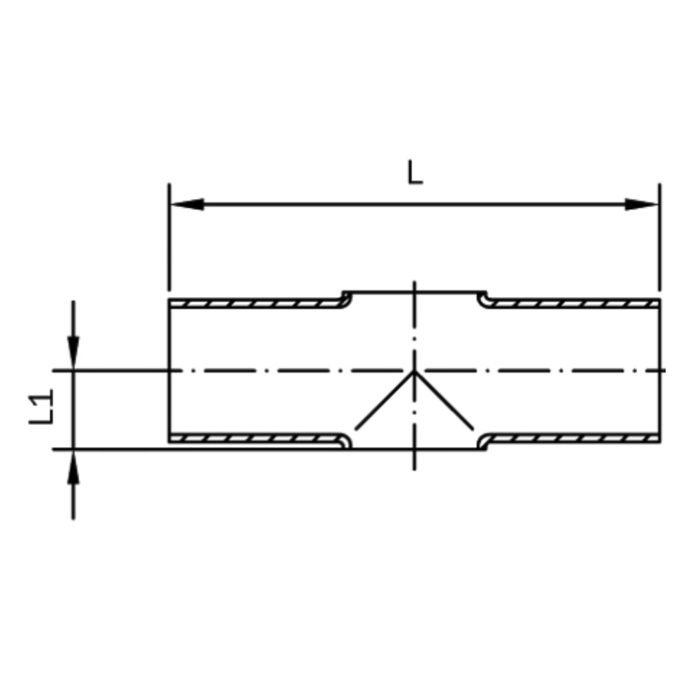Cross - short, polished, DIN