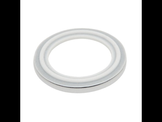 ISO Clamp union lip gasket, enveloped, PTFE/FPM