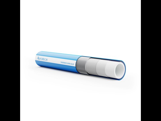 Resistant and flexible hot water hose suitable for industrial cleaning and transportation of non-fatty foods. Withstands up to 33 bar and 70°C. Order here!