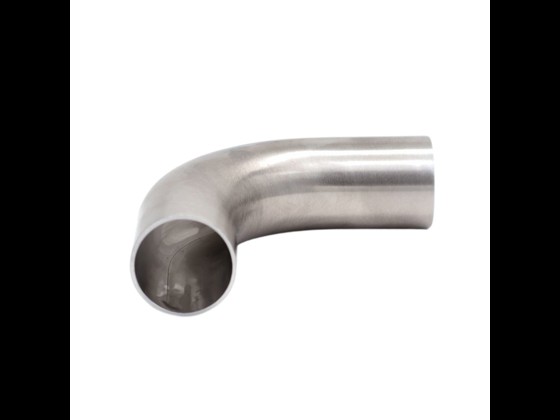 ISO 90° elbow with polished exterior and smooth ends, made from AISI 316L stainless steel. Ideal for hygienic applications. Order here!