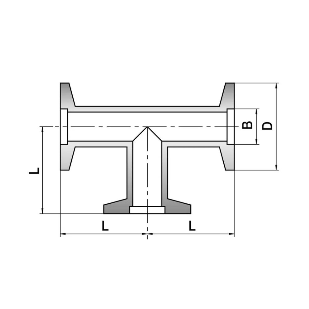 Vacuum tee, KF