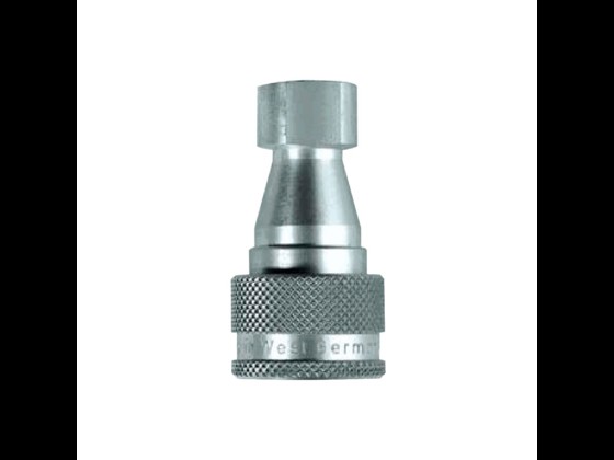 Stainless high-pressure coupling housing for liquids with 2-stage operation, Hansen-compatible. ISO 7241-1. Withstands up to 250 bar and 200°C. Order here!