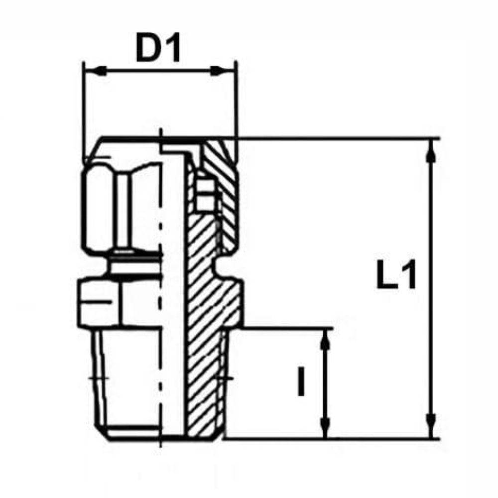 Push-on male connector, BSPT