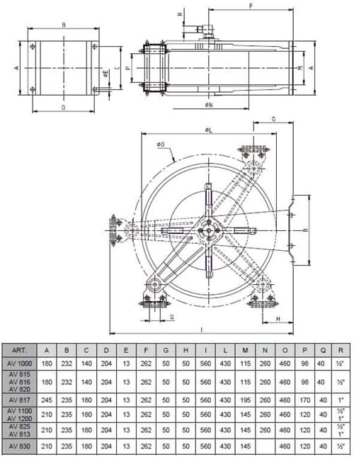Hose reel 1000-1100 AV