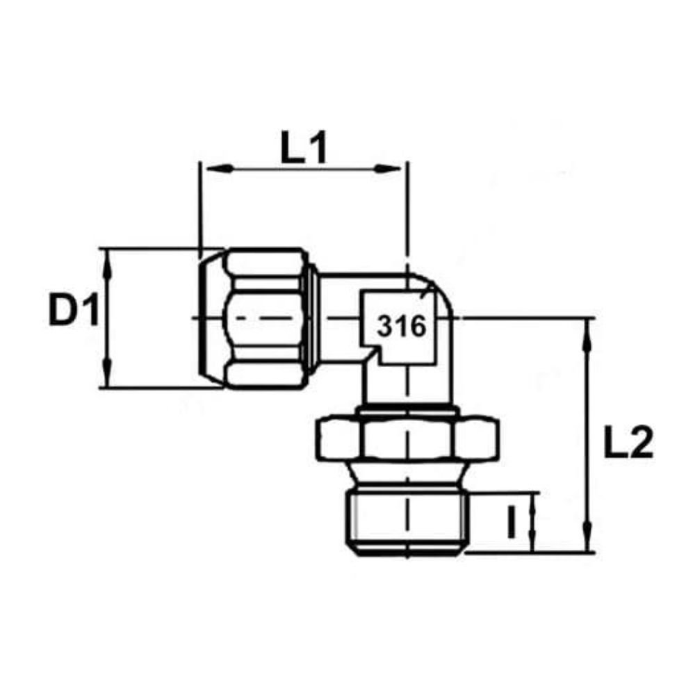 Push-on swivel male elbow, BSPP