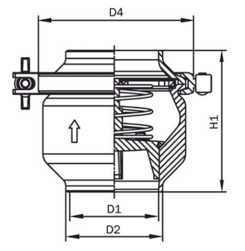 Non-return valve AWH, ISO