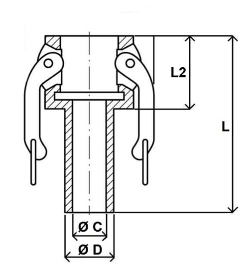 Camlock female coupling, type C