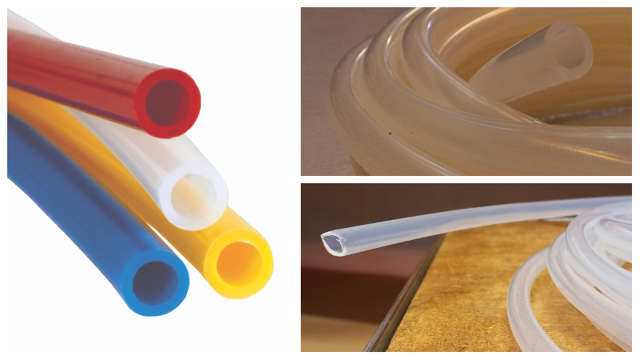 Collage of FEP, PTFE, and silicone hoses