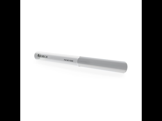 FDA-approved transparent PUR hose, suitable for transporting liquids with up to 20% alcohol. High quality for industrial use. Order here!