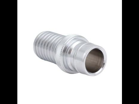 Water coupling, nipple with hose tail, chromed