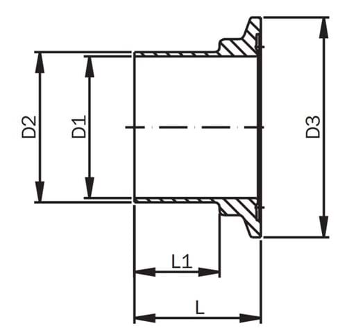 Clamp liner, DIN, 11864-3, series B