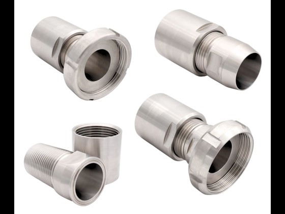 Efficient reusable hose couplings for food, a professional solution for the process industry. Keep the luminaire when the hose needs to be replaced.