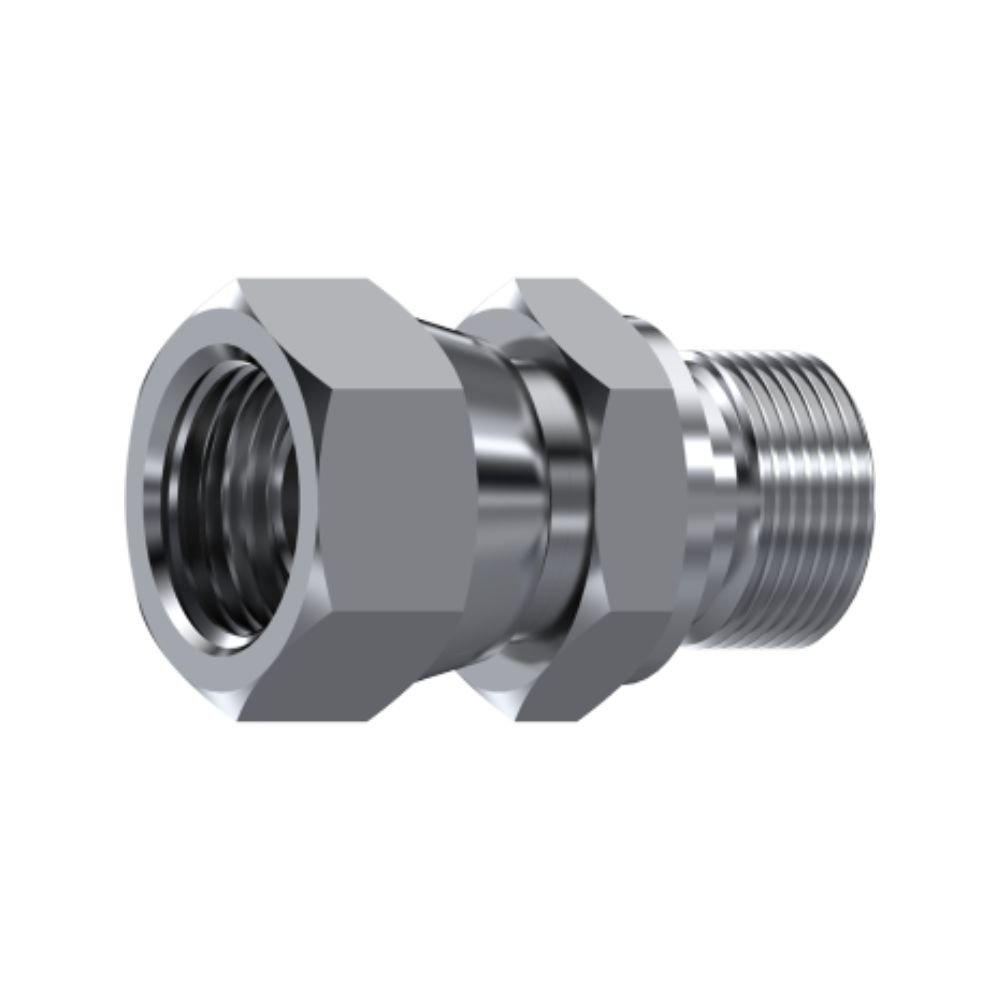 Connector, with nut, 60° x 60°
