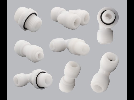 High-quality push-in fittings made of polyoxymethylene (POM). Complies with EC 1935/2004. Long service life and high sanitary standard. See the selection here!