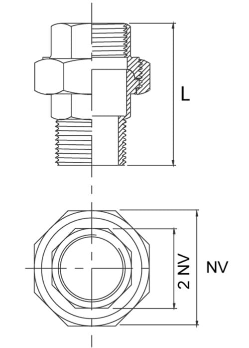 Union, male/female, conical