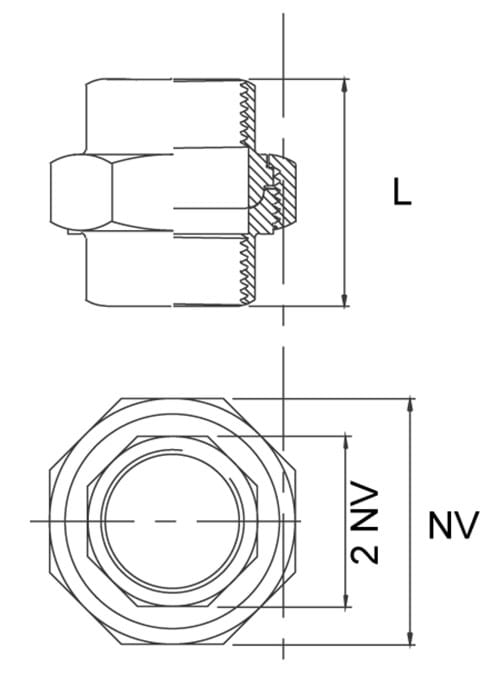 Union, weld/weld, conical
