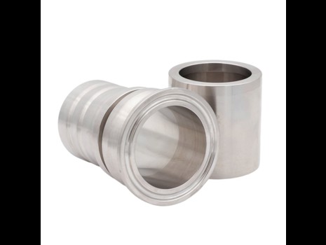 Press Coupling f. corrugated PTFE hose w. braid, ISO Clamp liner