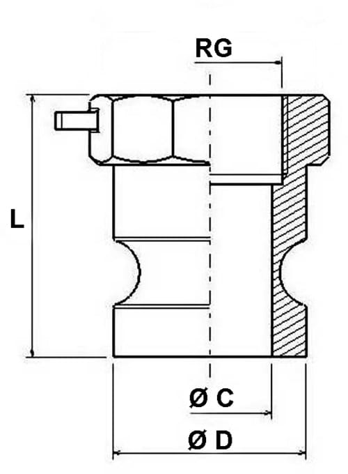 Camlock coupling sleeve, type A