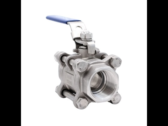 Ball valve, 3-part, stainless, sleeve/sleeve