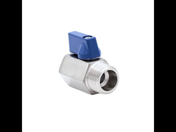 Compact ball valve, female/male, stainless AISI 316
