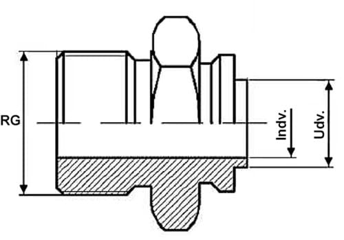 Welding fitting for metal bellow hoses, BSP nipple