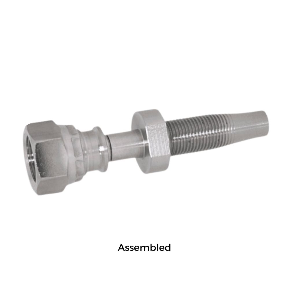 AFT reusable pressure fitting, BSP nut flat seat