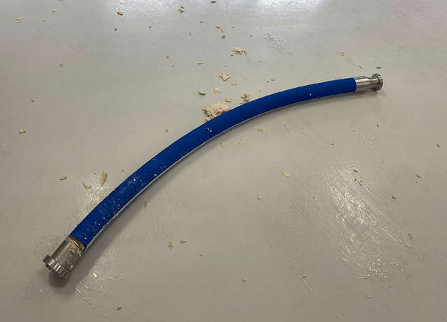 Burst hose during pressure test