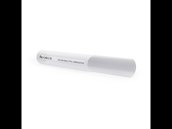 Highly flexible corrugated Teflon hose in natural color. Withstands high temperatures, pressure, and vacuum. Ideal for demanding industrial applications. Order here!