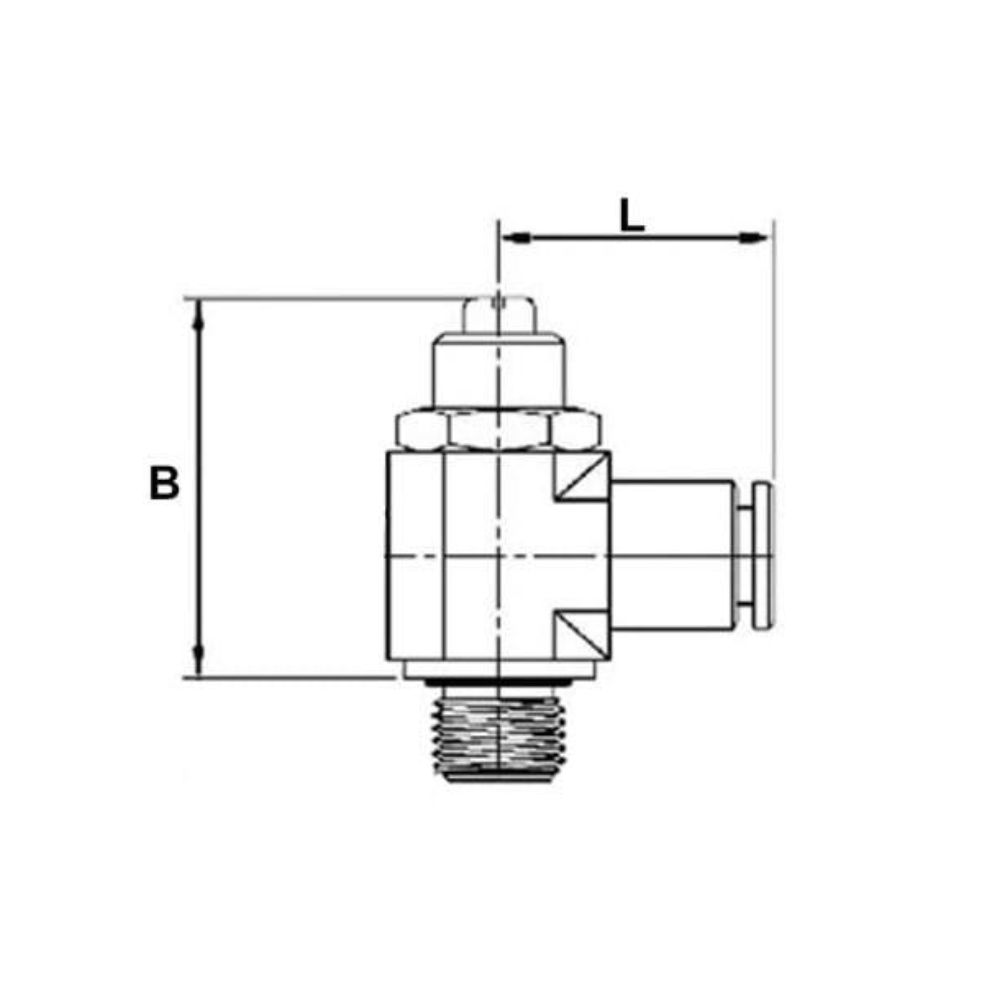 Push-in, unidirectional flow regulator