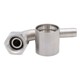 Press Coupling f. corrug. PTFE hose w. braid & silicone, 90° bend, BSP union nut, 60° cone