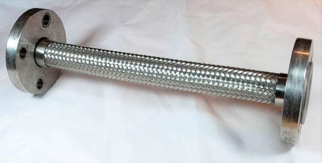 Bellows hose with stainless steel braid