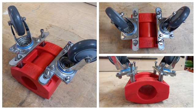 Collage of trolley for hose