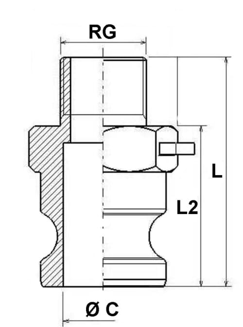 Camlock coupling, type F