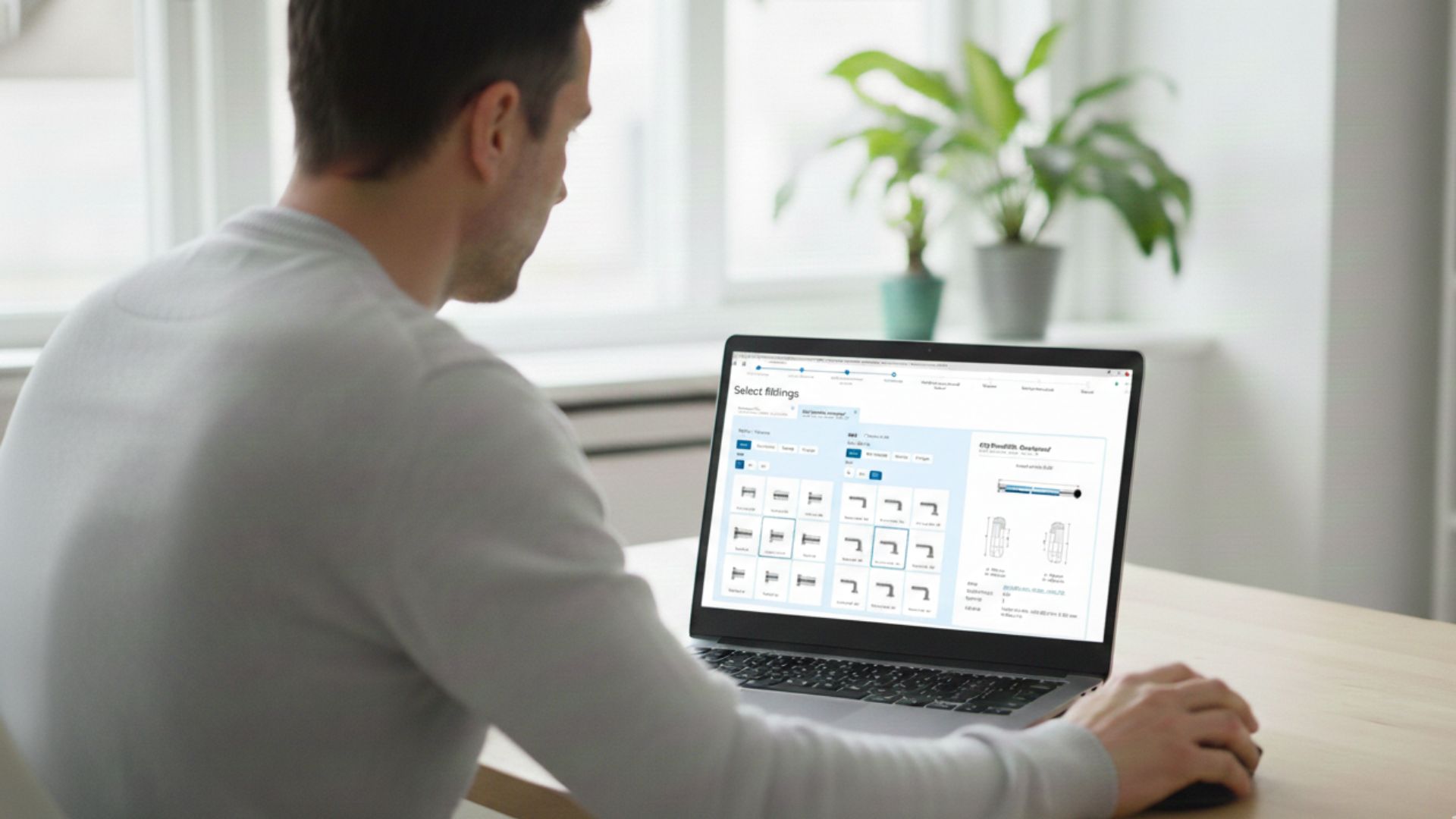 man uses hose configurator
