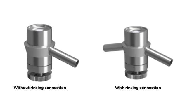 Collage of sampling valves with and without rinse
