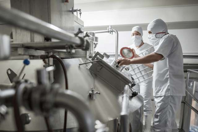 Dairy technicians at work