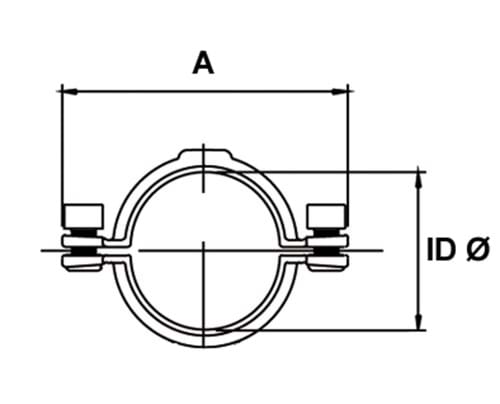 Pipeclip without shaft, DS/SMS