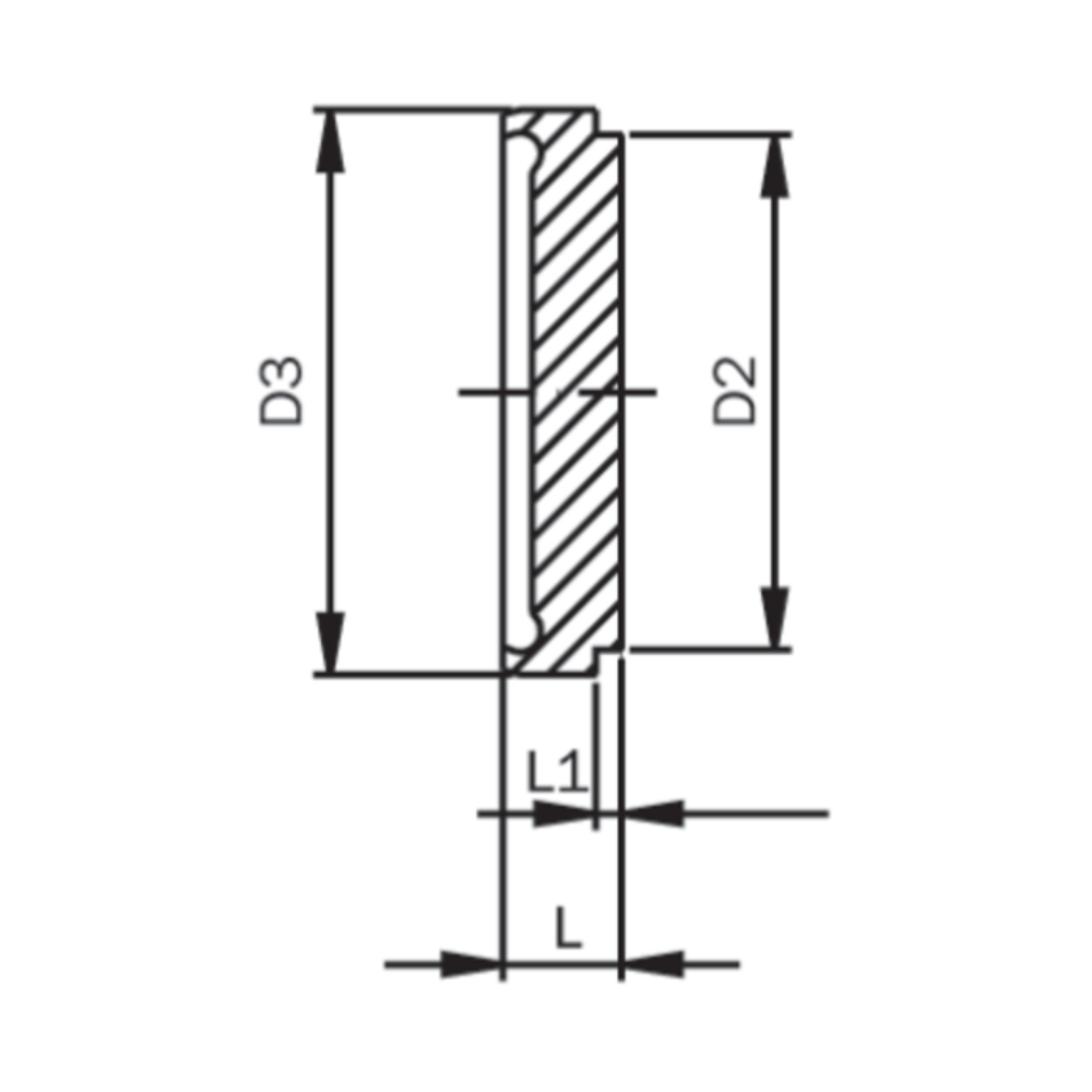 Blind liner, aseptic DIN 11864-1, series C, inch