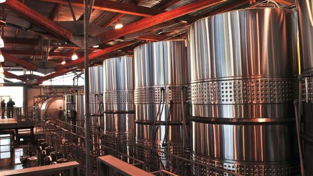 Storage tanks in the production hall