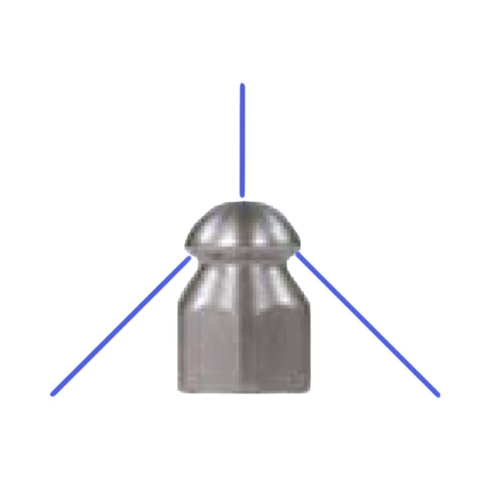 Pipe cleaning nozzle, 360 degrees