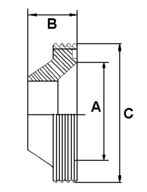 SMS reduction male, weld on