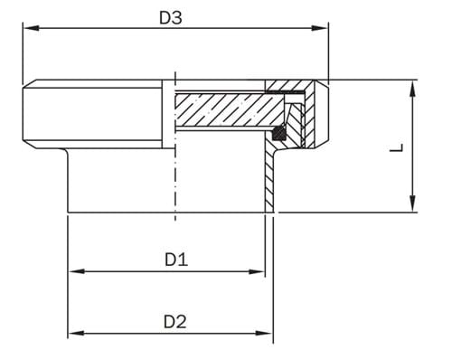 Sight glass with nut, DIN, borosilicate