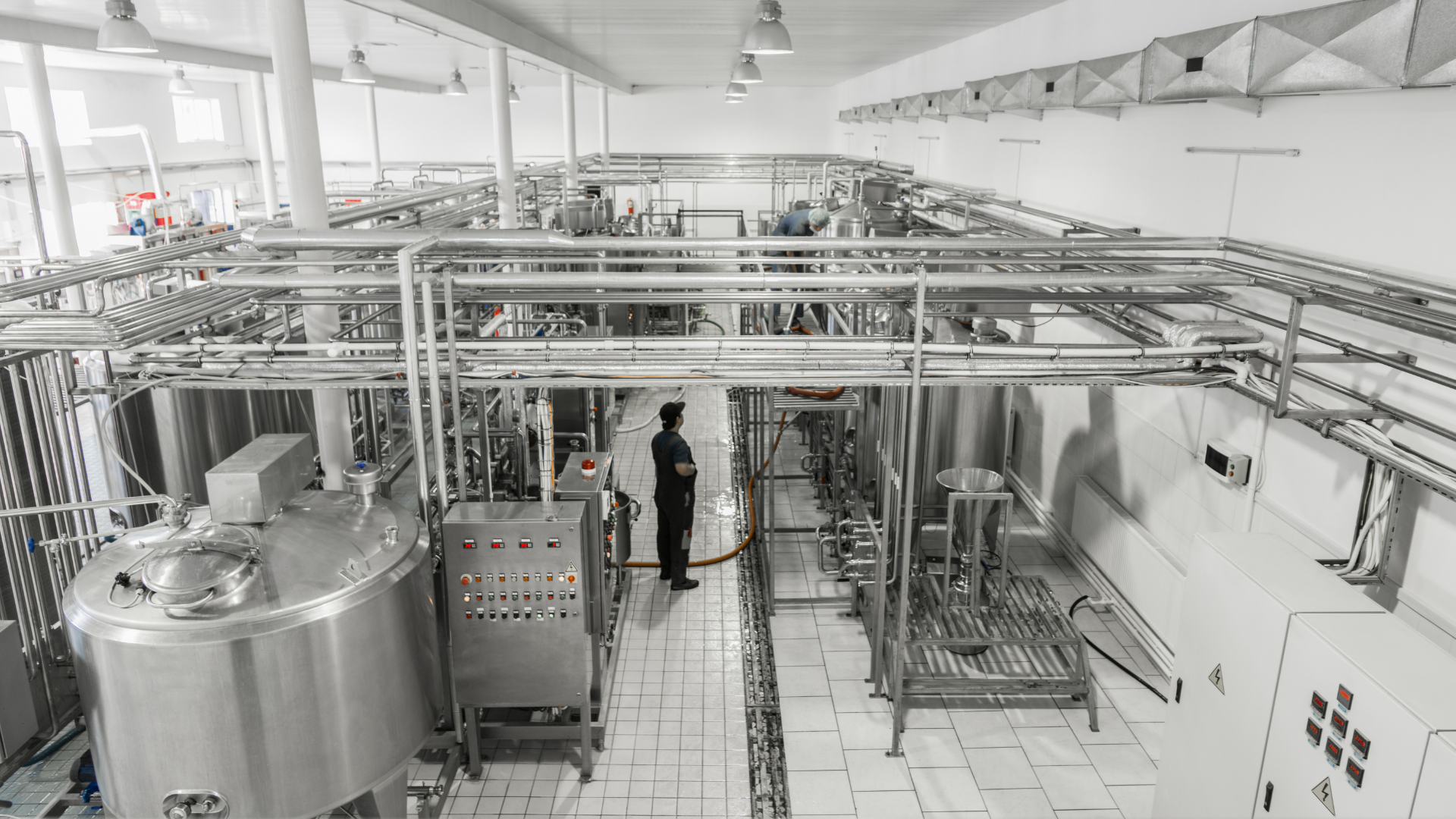 equipment at a dairy factory